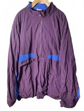 Cheetah Mervyns Jacket Coat Mens XXL Purple Blue Nylon Retro Vintage Sporty